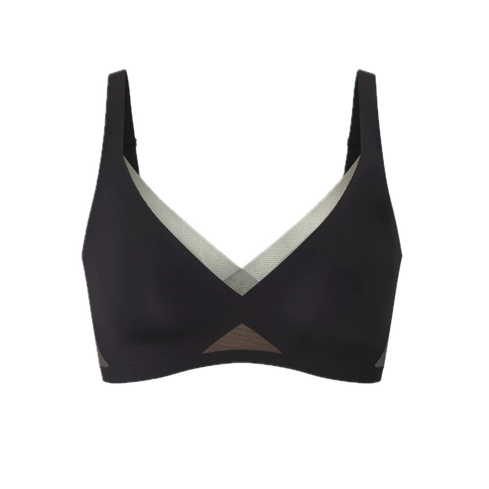 Honeylove Fully Adjustable Underwire Free Classic Mesh Crossover Bra in Black